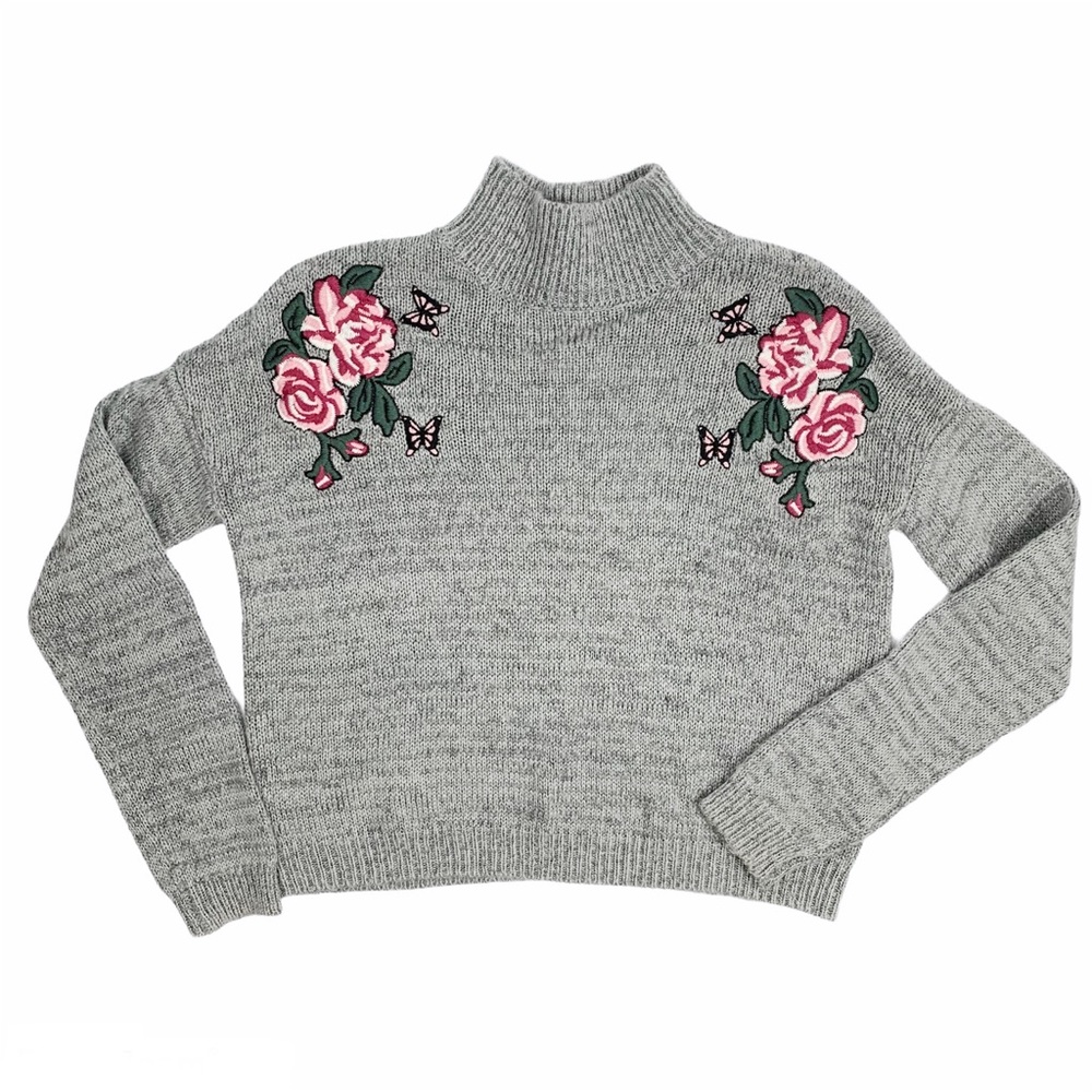 Cloud Chaser Embroidered Floral Mock Neck Sweater - Picture 2 of 10